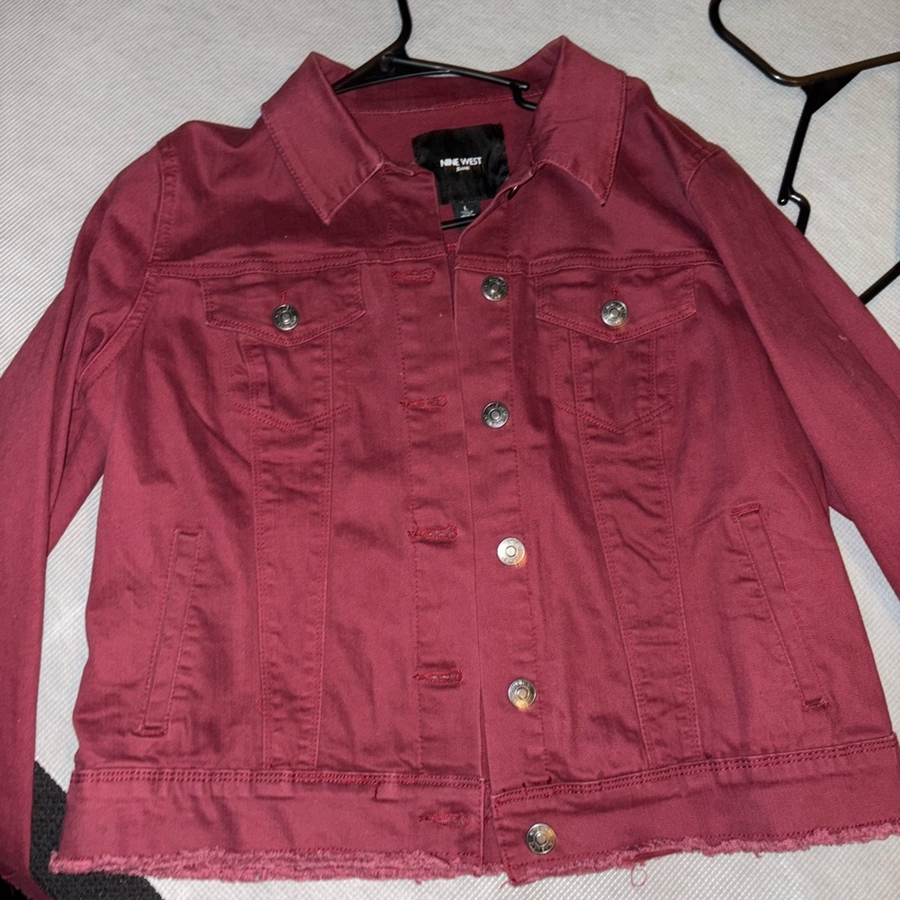 Nine West Burgundy Jean Jacket